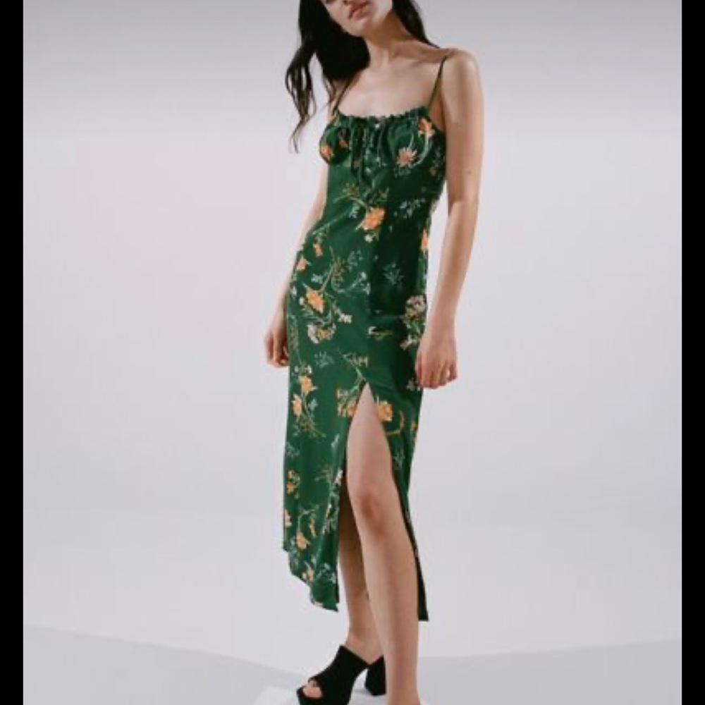 UO April Tie-Back Midi Slip Dress